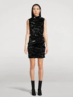 Laminated Jersey Mini Dress