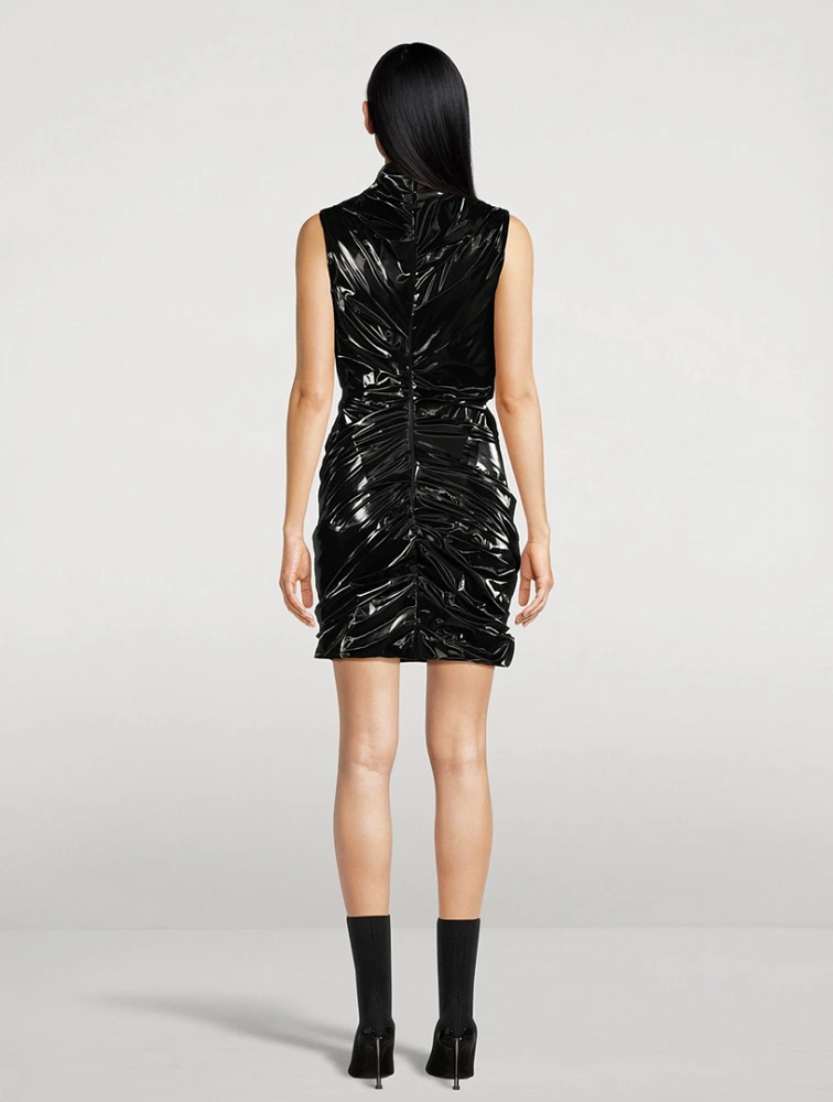 Laminated Jersey Mini Dress
