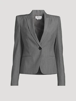 Wool Mohair One-Button Blazer