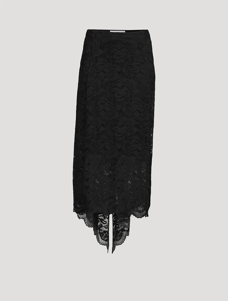 Stretch Lace Midi Skirt