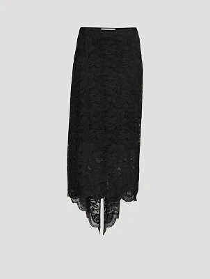 Stretch Lace Midi Skirt