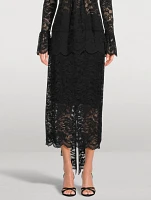 Stretch Lace Midi Skirt