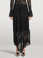 Stretch Lace Midi Skirt