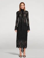 Stretch Lace Midi Skirt