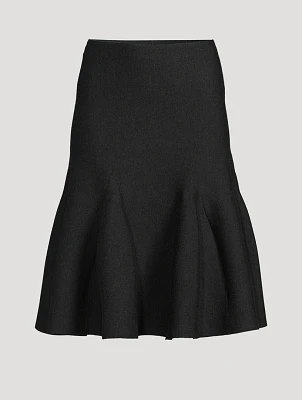 Godet Knit Midi Skirt