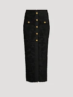 Red Currant Jacquard Pencil Skirt