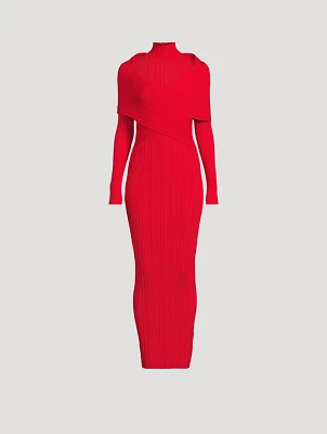 Pleated Knit Maxi Dress