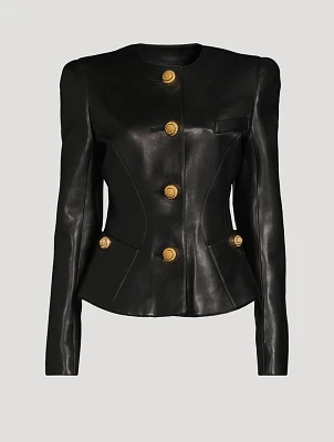 Leather Peplum Jacket