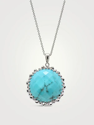 Dew Drop Silver Necklace With Turquoise