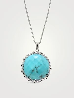 Dew Drop Silver Necklace With Turquoise