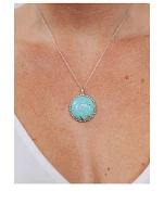 Dew Drop Silver Necklace With Turquoise