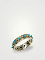 Dew Drop Méditerranée 14K Gold Eternity Ring With Turquoise