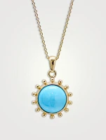 Mini Dew Drop 14K Gold Marine Necklace With Turquoise
