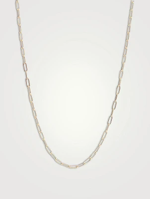 Mini 14K Gold Paper Clip Link Chain Necklace