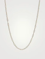Mini 14K Gold Paper Clip Link Chain Necklace