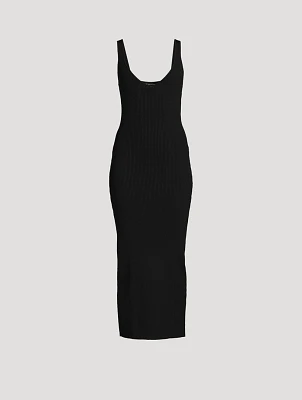 Virgo Rib-Knit Midi Dress