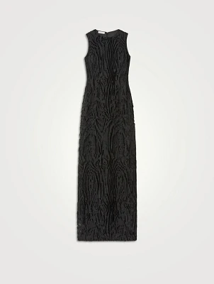 Wood Grooves Jacquard Gown
