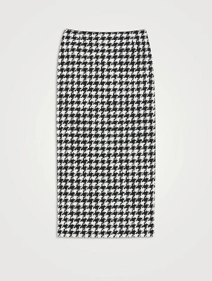 Twisted Houndstooth Pencil Skirt