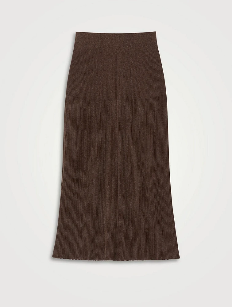 Ribbed Voile Maxi Skirt
