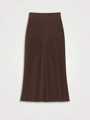 Ribbed Voile Maxi Skirt