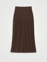 Ribbed Voile Maxi Skirt