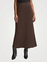 Ribbed Voile Maxi Skirt