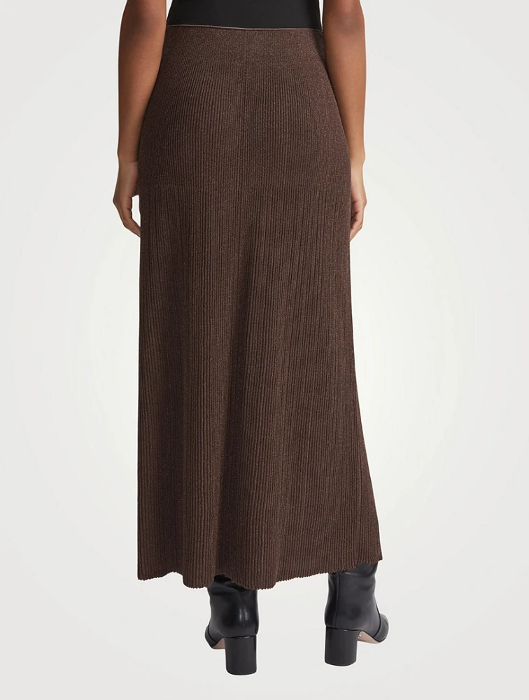 Ribbed Voile Maxi Skirt