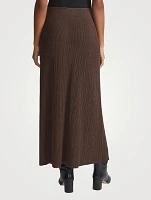 Ribbed Voile Maxi Skirt