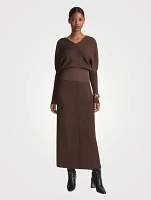 Ribbed Voile Maxi Skirt