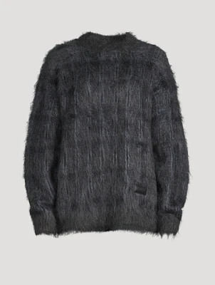 Oversized Plaid Jacquard Sweater