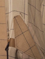 Drawstring Midi Dress Windowpane Print