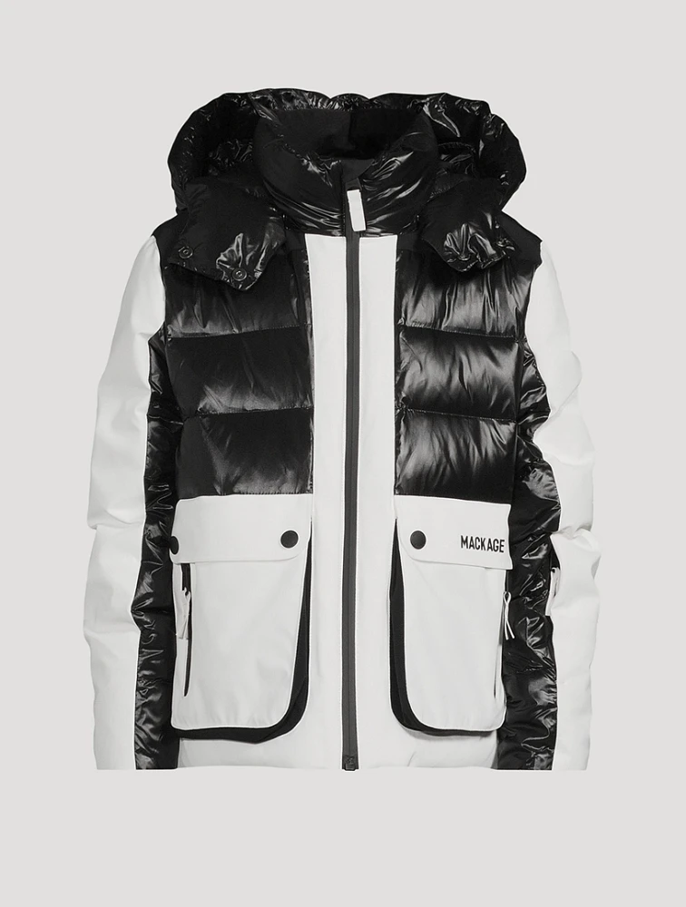 Andre Mixed-Media Down Ski Jacket