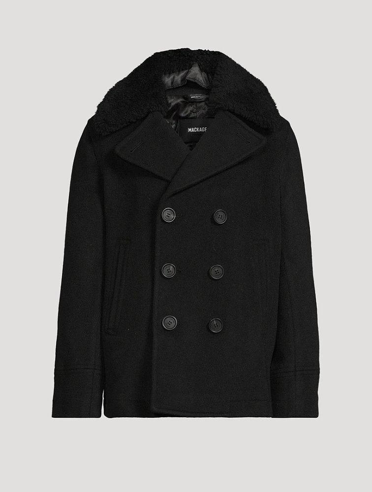 Camden Shearling-Trimmed Peacoat