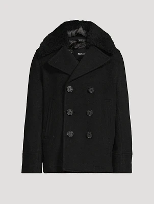 Camden Shearling-Trimmed Peacoat