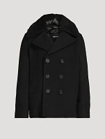 Camden Shearling-Trimmed Peacoat