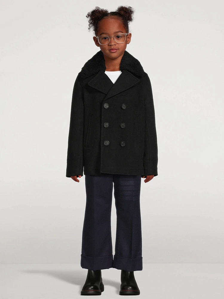 Camden Shearling-Trimmed Peacoat