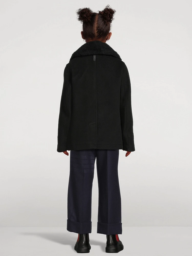 Camden Shearling-Trimmed Peacoat