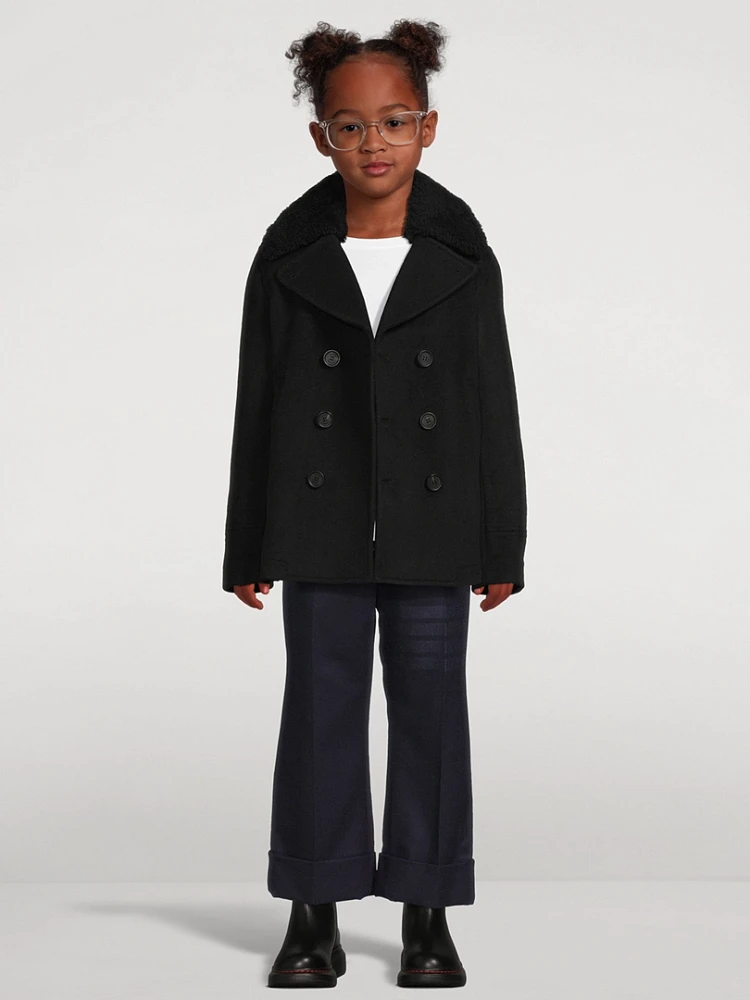 Camden Shearling-Trimmed Peacoat