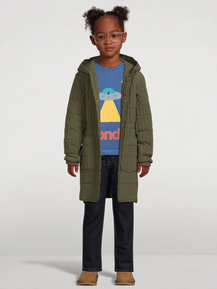 Hayden Vertical Quilted Light Down Coat