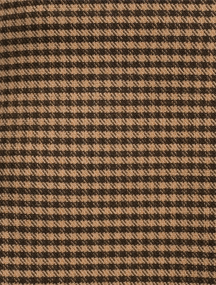 Split-Cuff Jacket Gingham Print