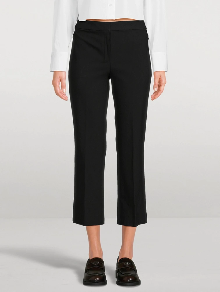 Stretch Twill Kick Flare Trousers