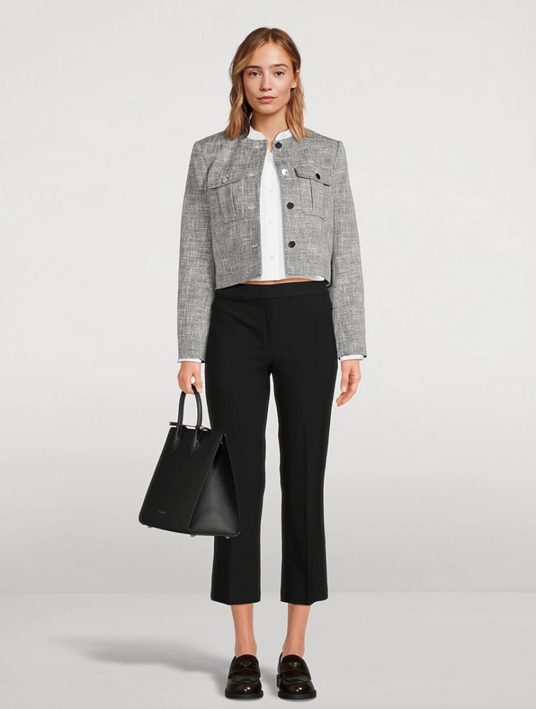 Stretch Twill Kick Flare Trousers