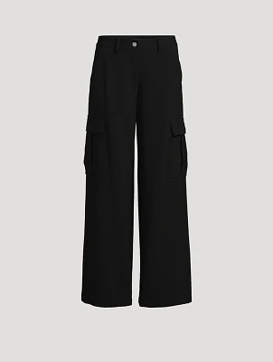 Admiral Crêpe Wide-Leg Cargo Trousers