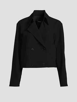 Admiral Crêpe Cropped Trench Coat