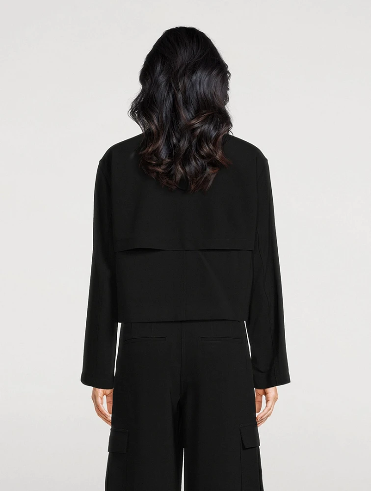 Admiral Crêpe Cropped Trench Coat