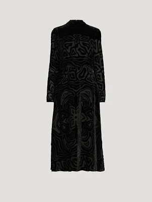 Helena Velvet Burn-Out Midi Dress