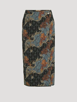 Jeune Printed Silk Skirt