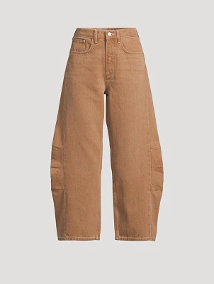 Walker Mid-Rise Barrel-Leg Jeans