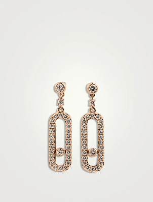 Move Uno 18K Rose Gold Earrings With Diamonds