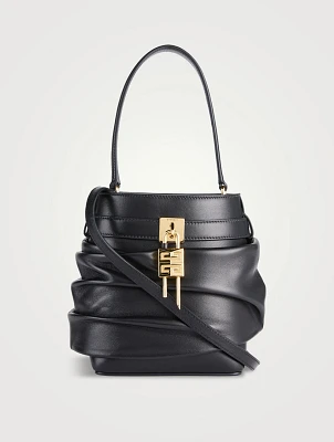 Shark Lock Slouchy Leather Bucket Bag